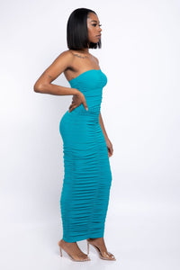 Rushed Strapless Dress